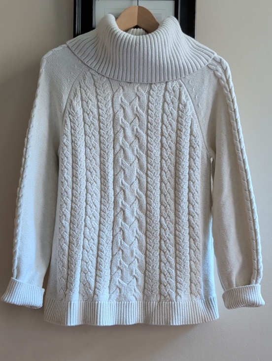 Tommy Bahama Sweaters - Tommy Bahama Cream Cable-Knit Turtleneck Sweater